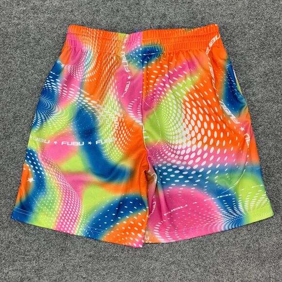 Forever 21 x Fubu Short Womens M Elastic Waist Embroidered Mesh Knit Abstract - Picture 9 of 14